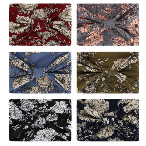 New American Retro Sport Hairband Womens Printed Elastic Wide Hairband Fitness Sweat Absorbent Towel Crossed Hairband