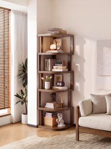 ZHUSHANXIA | Solid Wood Corner Storage Cabinet Triangular