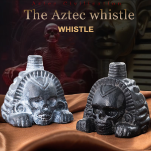 Handcrafted Aztec Lion Body & Human Face Ceramic Whistle - Terrifying Real Sound Intricate Design for Party Supplies & Pranks