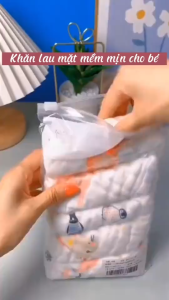 Set 5 khăn xô sữa Nhăn 6 Lớp chất đẹp mềm mịn thấm hút tốt cho bé Bebi123