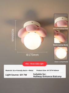 WEIXIANG | Cream Floral Corridor Ceiling Light