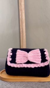 Fionas Crochet Ribbon Flip Coin Holder & Purses/Card Holder 蝴蝶结翻盖零钱包/卡包 CB043