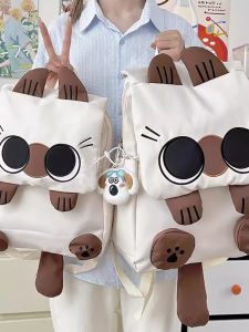 OUDENGPAI | Túi xách nữ dung tích lớn không giống ai Túi xách vai hình mèo nhỏ dễ thương Túi xách học sinh trung học cơ sở Túi xách đôi chống thấm nước