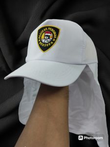 topi latihan paskibra putih logo