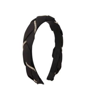 Elegant Black Beaded Bracelet Original Design Spring Summer Shiny Sequin Woven Hairband Retro Atmosphere Fashionable Accessories