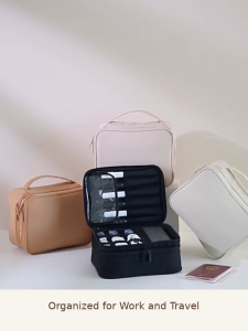Travel Makeup Organizer Bag Large Capacity Cosmetic Storage Case with Multiple Compartments Portable Toiletry Bag for Women Travel and Daily Use
