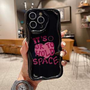 CASING CURLY BLACK & PINK FOR VIVO Y18 Y28 Y03 Y100 Y17S Y27S Y27 Y36 4G 5G Y35 Y22 Y16 Y02 Y02T Y01 Y15S Y33S Y33T Y21T Y21A Y21S Y21 Y12S Y20i Y20S Y20 Y12 Y15 Y17 Y30 Y50 Y1S Y91C Y91 Y93 Y95 / SOFTCASE WAVE GOOD LUCK TO ME / ITS OK TO HOLD SPACE