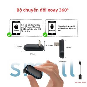 Bộ Chuyển Đổi Không Dây 2 Trong 1 CarPlay & Android Auto Nâng Cấp 2026 Cổng Type-C Cắm Là Chạy Dành Cho Hệ Thống Dẫn Đường Ô Tô