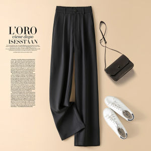 SHEBU | White Rayon High Waist Tapered Straight Leg Casual Pants