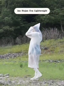 Jas Hujan EVA Dewasa Pria Wanita Mantel Hujan Korea Semi Transparan Jubah Terusan Poncho Anti Air