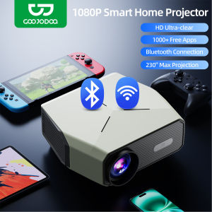 GOOJODOQ 15500LM Mini Projector Supports Android and Smartphones WiFi 8k Full HD 1080p