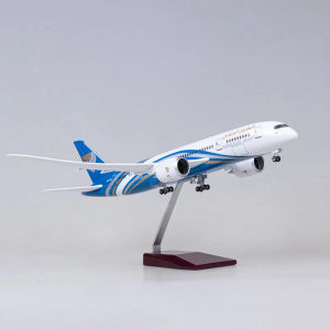 43cm 1/130 Scale Oman B787 Diecast Resin Airplane Model Kit With Landing Gear Wheel For Collection Display or Plane Toys