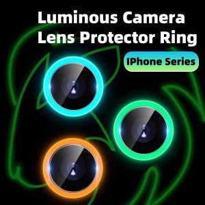 ฟิล์มกล้องไอโฟน กลางคืนสว่าง ฟิล์มกระจก รุ่นใหม่ เลนส์กล้องแบบวงแหวนครอบทีละเลนส์ สําหรับ iPhone 16 15 14 13 12 11 Pro Plus Pro Max Mini