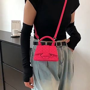 C & K Túi đeo chéo thời trang nữ màu kẹo dây rút khóa khóa cá nhân Túi đeo vai một bên túi xách thường ngày