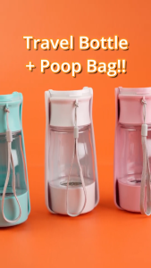 Hobilic Tempat Botol Minum Travel dan Poop Bag 2in1 Pet Travel Bottle Lucu Premium