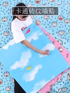 Big 70x77cm Hello Kitty Doraemon 3D Wallpaper Dingding Cartoon Wall Stickers DIY Wall Decor Brick Living Room child Bedroom Decorative Sticker