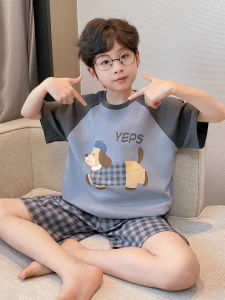 QIANSHUIMILU | Cotton Boys Cartoon Summer Pajama Set