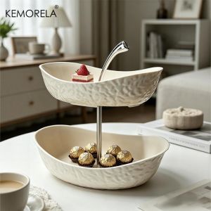 KEMORELA 2/3 Tier Plastic Fruit And Vegetable Basket - Multi-Functional Kitchen Storage Rack for Storing Fruits Vegetables Cake
