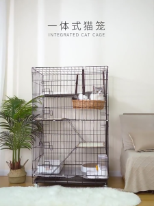 🐱Extra Large Foldable Multi Level Cat Cage with Built in Litter Box Heavy Duty Indoor Cat Enclosure