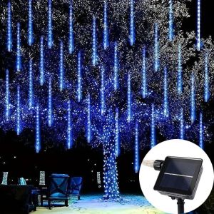 30cm 50cm Solar Light Outdoor Led Meteor Shower Rain String Lights for Garden Wedding Decoration Christmas Tree Decor Fairy Lig