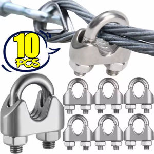 10ชิ้น U ประเภท M3/M5ที่รัดสายเคเบิ้ลลวดสลิงยึดคลิปสลักเกลียวอานโลหะหนักสแตนเลส304