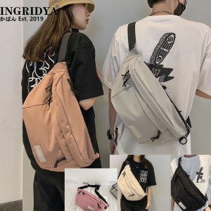 (Ready Stock)Waterproof Korean Crossbody Bag Big Capacity Nylon Pouch Bag Waist Bag Sports Sling Bags Chest Bags Woman Travel Belt Bag Fanny Pack for Men