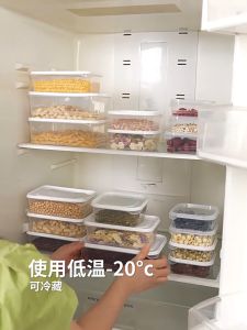 TAGO MALL กล่องพลาสติก ทรงสี่เหลี่ยม พร้อมฝาปิด สําหรับเก็บอาหาร ในตู้เย็น วางซ้อนกันได้ เข้าไมโครเวฟได้