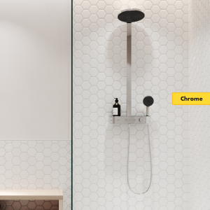 hansgrohe Pulsify S - shower system with 2 spray modes ShowerTablet Select 400 overhead (260mm) in Chrome/Matt White