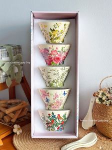 Pastoral Style Floral Ceramic Bowl
