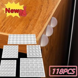 New 118pcs Silicone Adhesive Door Cushion Protector Pad - Sound Dampener Buffer Damper for Cabinet Bumpers And Stopper for Doors