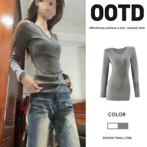 SUHUIQIAN | V-Neck Thickened Long Shirt