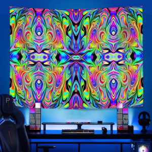 VIKAMA Gaming Fluid Energy Tapestry Illusion Gradient Game Room Live Background Wall Immersive Room Decoration