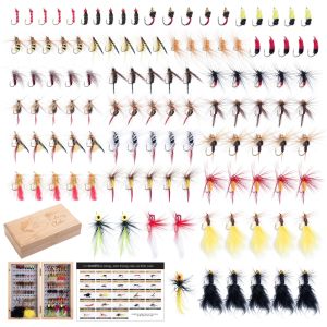 Goture | Bộ Mồi Câu Cá Goture Fly Fishing Flies Kit 26-115 Chiếc Gồm Mồi Khô Mồi Ướt Streamer Nymph Đa Dạng Loại Dùng Cho Sông Hồ Đập Ao.