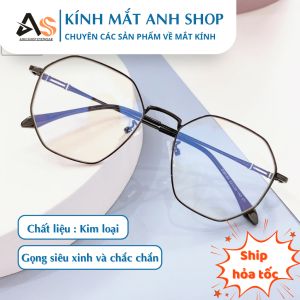 [3-5/8 Hoàn Tiền 25%] Gọng kính lục giác kim loại thời trang đeo xinh 29165A