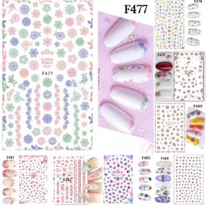 Sticker Dán Móng Tay Họa Tiết Bông Hoa Cotton Flower Lace / Hoa Spring / Hoa Màu / Hoa Nhỏ / Sinh Vật Biển Trang Trí Móng Nghệ Thuật  / Nails sticker Series F – F477