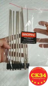 Bộ 9 mũi tô vít 4 cạnh dài 200mm cho khoan pin điện chính hãng BROPPE chuôi lục giác 6.35mm