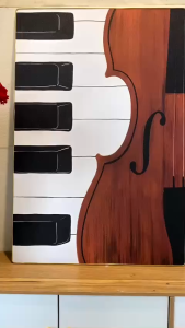 Tranh treo tường tráng gương nốt nhạc trang trí decor lớp học nhạc phòng thu âm kèm đinh treo