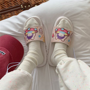 รองเท้าแตะลายการ์ตูนน่ารักสําหรับสาวๆสไตล์ INS เส้นเล็กรองเท้าแตะใส่นอกบ้านกันลื่นใช้ในบ้านหอพักนักเรียนสําหรับฤดูร้อน