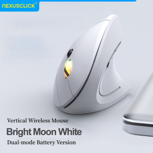 NexusClick 2.4G Wireless Vertical MouseErgonomic Adjustable 1600DPI Office Mice 6Buttons AA Battery for Laptop Computer Desktop