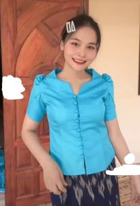 เสื้อไหมลาว สีน้ำ ผ้าย้อนหลับ มิตร 6สี ราคาถูก ถูกต้อง