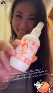 pout Care Peaches & Cream Natural Detangler 200ml | Anti-Frizz Detangling Spray for Kids