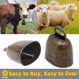 【Fast Shipping】 Anti Lost Large Loud Thickened Bronze Brass Copper Goat Bells For Cow Horse Sheep Animal Grazing Farm Thicken Cattle Sheep Copper Vintage Pet Decorations Crisp Ring Farm-Copper-Bell