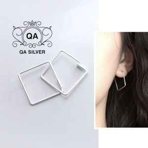 Khuyên tai bạc 925 vuông bông nữ hình học S925 GEOMETRIC QA SILVER Earrings EA200418