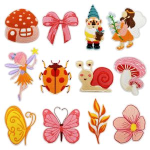 Pink Iron-On Cute Fairy Animal Costume Accessories Cartoon Badge Embroidery DIY Home Fabric Patch for Bags And Clothes