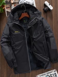 Thickened Fleece Cotton Jacket Mens Winter Coat Loose Casual Windproof Waterproof Warm Cotton Clothes Polyester Fiber Lining