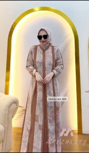 Dress Jumbo Delisa 04/Gamis Syari Jumbo/Dress Pesta Kondangan/Baju Muslim Wanita Terkini/Gamis Jumbo LD 110