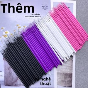 100/400 Chiếc Micro Brush Dùng Một Lần Loại Bỏ Lông Mi Tăm Bông Mascara Hoa Dây Dụng Cụ Trang Điểm Cho Cây Nối Mi Dụng Cụ Trang Điểm
