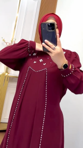 Dress Rania Gamis Terbaru Dress Kondangan Bahan seruti Mix Payet Gamis Pesta Mewah ilegan