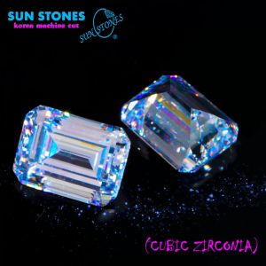 CZ Emerald Cut Diamond 5A เพชรรัสเซียเอมเมอรัล / เพชรพลอยสี่เหลี่ยม สีขาว KOREA MACHINE CUT Emerald WHITE