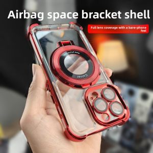 Magnetic Absorption Airbag Stand Compatible with  16 15Promax 14pm Electroplated Four Corner Anti-Fall Ip13 with Lens Film plus Shell